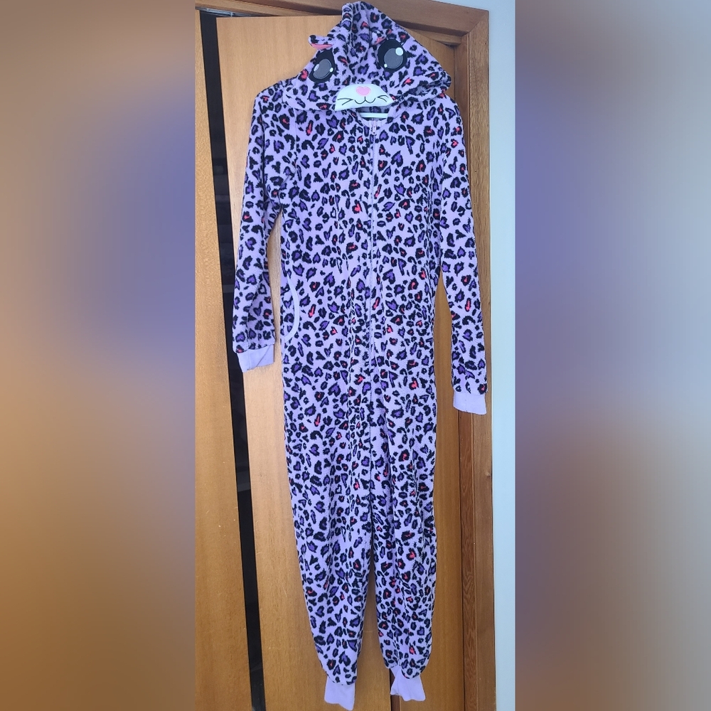 Leopard Purple Onesie With Tail